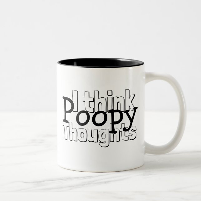 Thinking Poopy Thoughts Two-Tone Coffee Mug (Right)