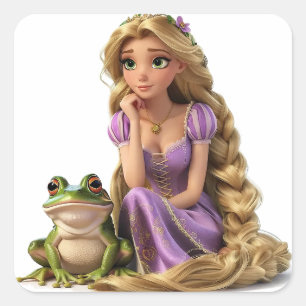 Thinking Rapunzel Square Sticker