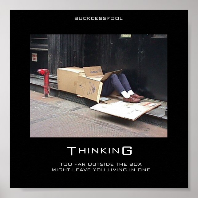 THINKING TOO FAR OUTSIDE THE BOX POSTER (Front)