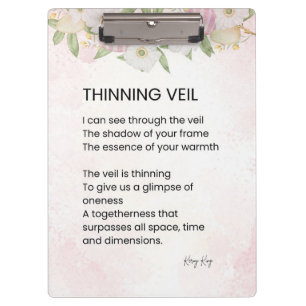 Thinning Veil - Awakening Poem Poster Clipboard