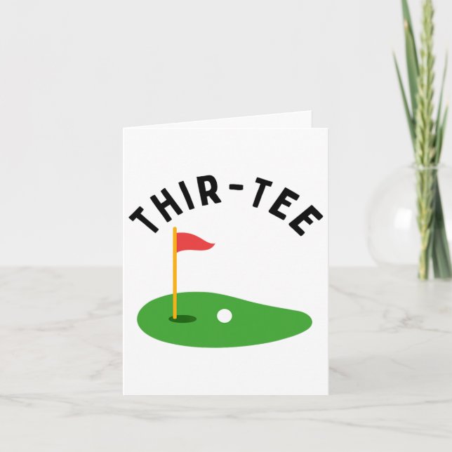 Thir-tee 30th Golf Birthday Party Thirtieth Golf P Card (Front)