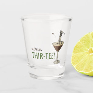 Thir Tee Golf Themed Martini Cocktail Birthday Shot Glass