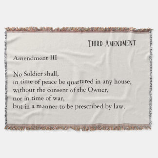 Third Amendment Constitution Protest Throw Blanket