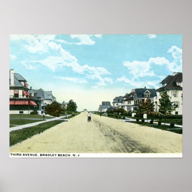 Third Avenue, Bradley Beach, NJ Vintage Poster (Front)