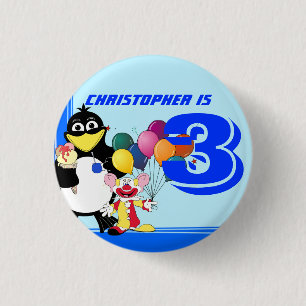 Third birthday 3 cm round badge
