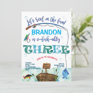 Third Birthday, Gone Fishing, O-fish-ally Invitation