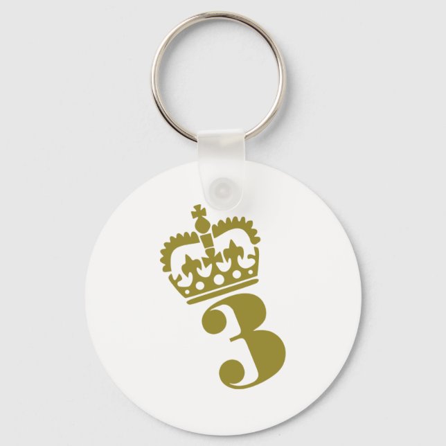 Third Birthday - Number – 3 Key Ring (Front)