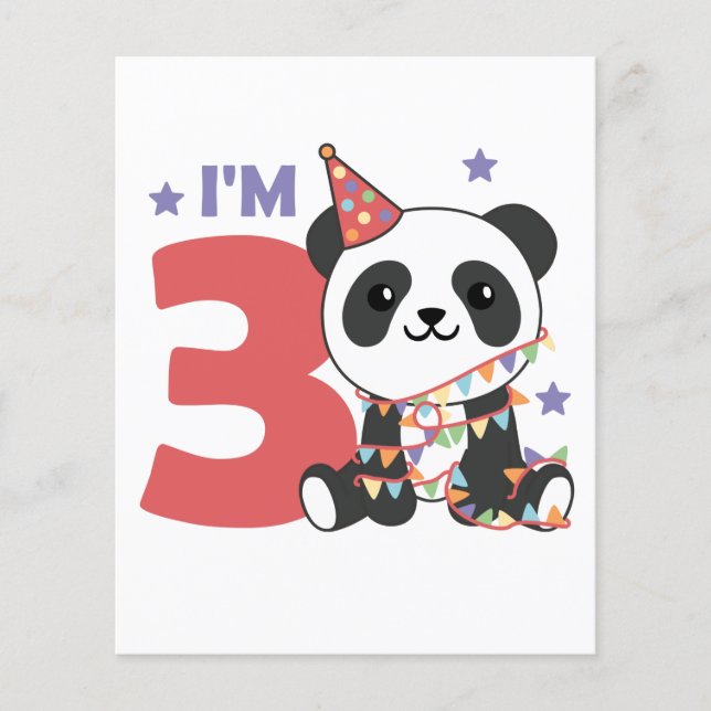 Third Birthday Panda For Children 3 Years (Front)