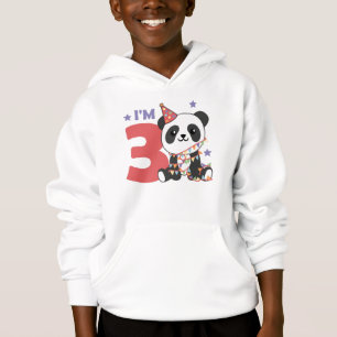 Third Birthday Panda For Children 3 Years Hoodie