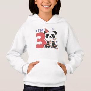 Third Birthday Panda For Children 3 Years Hoodie