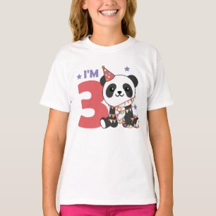Third Birthday Panda For Children 3 Years T-Shirt