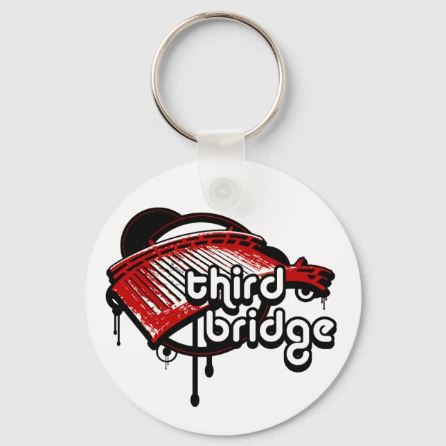 third bridge. white&red. key ring (Front)