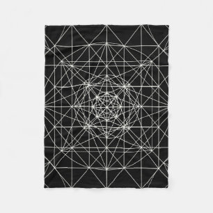 Third Dimensional/Crystal Temple Sacred Geometry Fleece Blanket