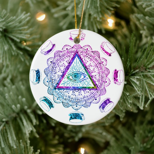 Third Eye All Seeing Eye Coffee Cup Ceramic Tree Decoration (Tree)