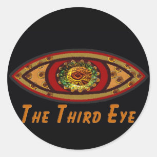 Third Eye - Black Print with Caption by Manda Classic Round Sticker