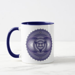 Third Eye Chakra Indigo Blue Mandala Two Tone Mug