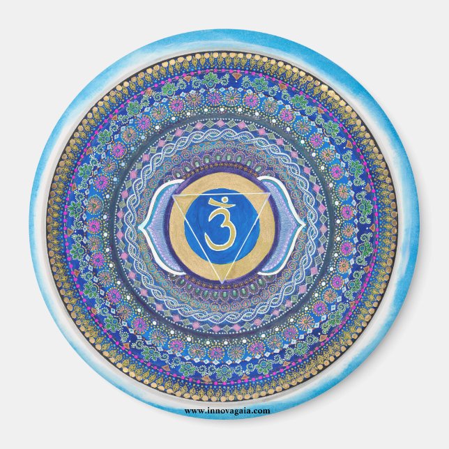 Third Eye Chakra Mandala Magnet (Front)