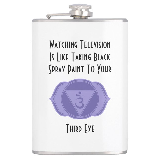 Third Eye Chakra Quote Hip Flask (Front)
