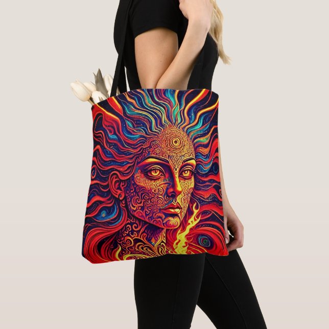 Third Eye Girl - Spiritual Visionary Art Tote Bag (Close Up)