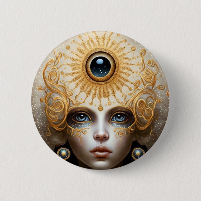 Third Eye Goddess Fantasy Art 6 Cm Round Badge (Front)