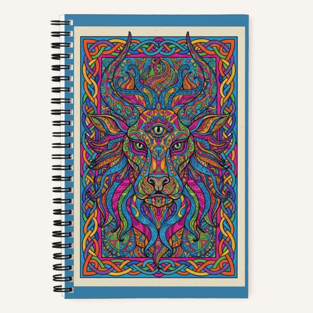 Third-Eye Lion King Celestial Zen tangle Journal (Front)