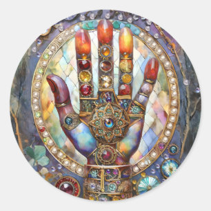 Third Eye Mystic Palm Classic Round Sticker