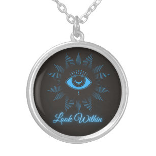 Third Eye Mystical Spiritual Design Silver Plated Necklace