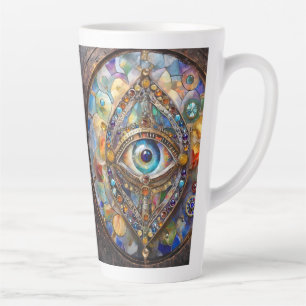 Third Eye on Stained Glass and Bronze Latte Mug
