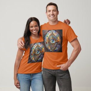 Third Eye on Stained Glass and Bronze T-Shirt