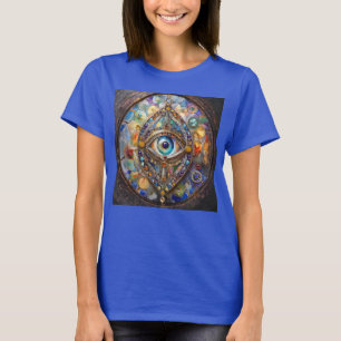 Third Eye on Stained Glass and Bronze T-Shirt