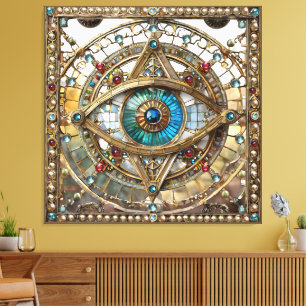 Third Eye Ornate Window Pane Canvas Print