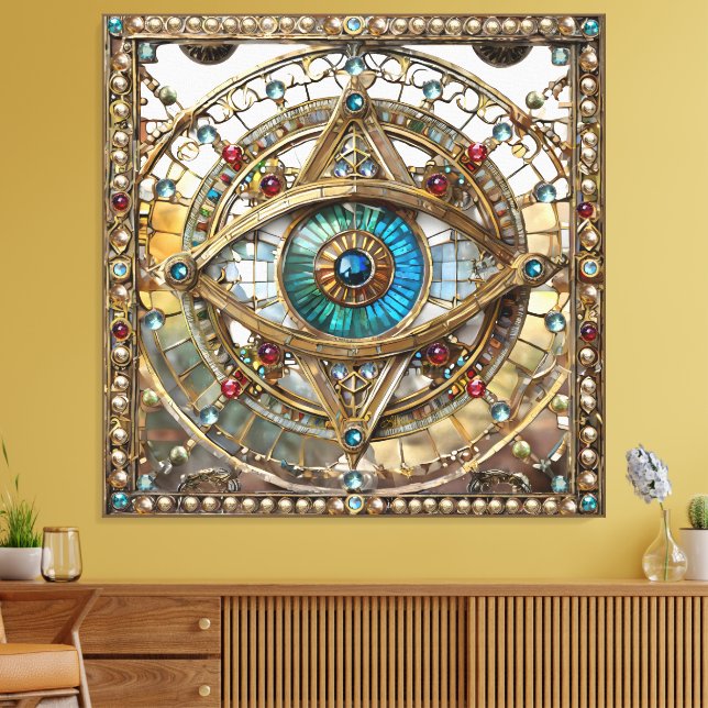 Third Eye Ornate Window Pane Canvas Print (Insitu(LivingRoom))