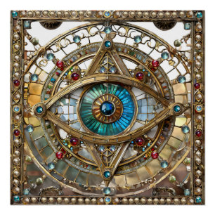 Third Eye Ornate Window Pane Poster