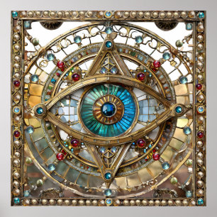 Third Eye Ornate Window Pane Poster