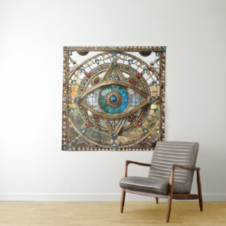 Third Eye Ornate Window Pane Tapestry