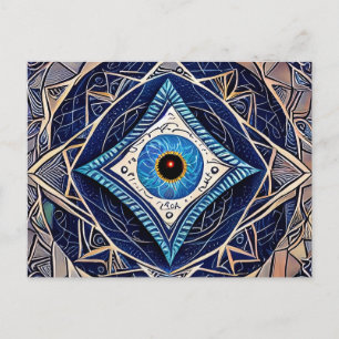 Third Eye Protection Magic Spell Blue Evil Eye Postcard