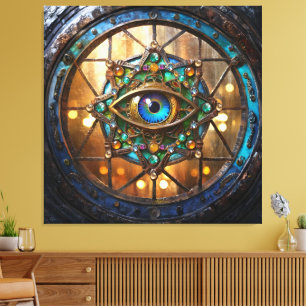 Third Eye Rustic Porthole Window Canvas Print