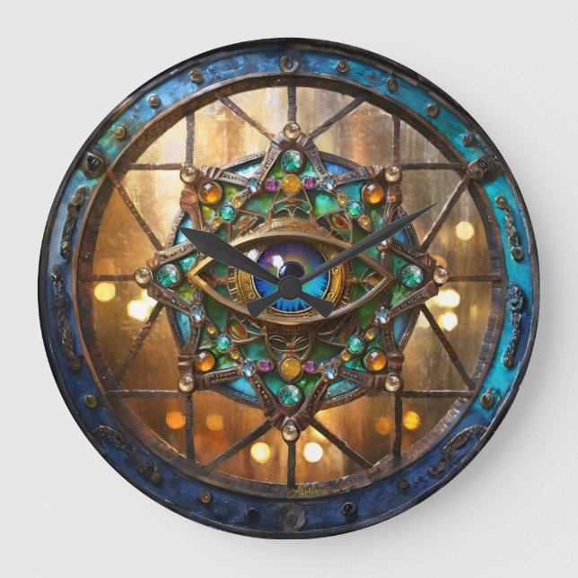 Third Eye Rustic Porthole Window Large Clock (Front)