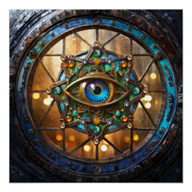 Third Eye Rustic Porthole Window Poster (Front)
