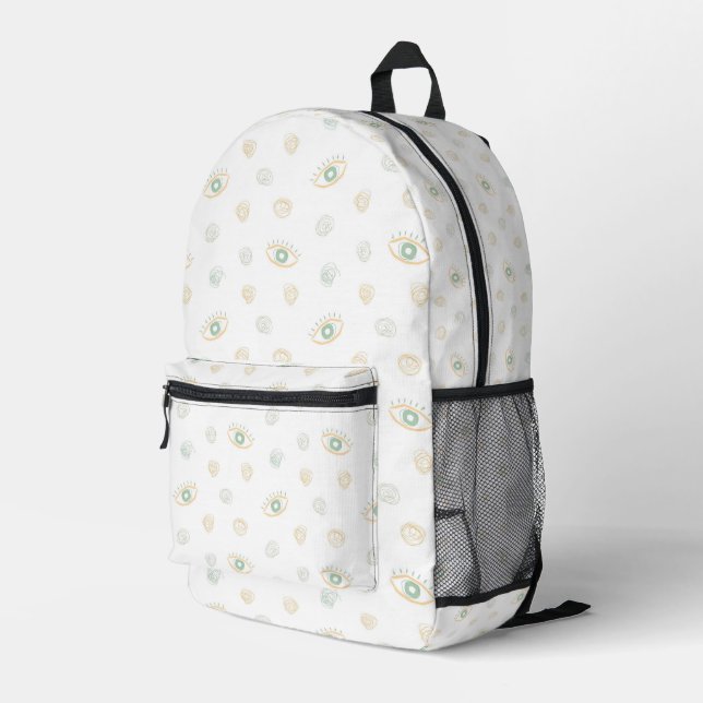 Third Eye Vibes Printed Backpack (Back Corner Right)