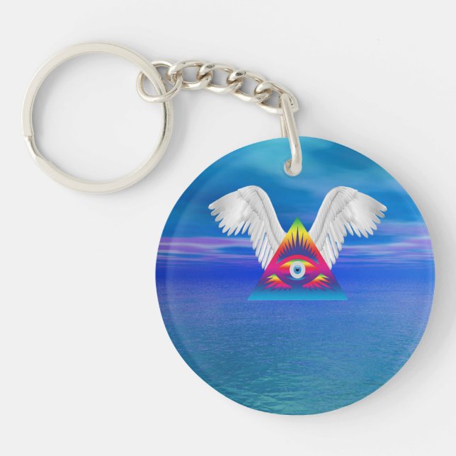 Third Eye with Wings Key Ring (Front)