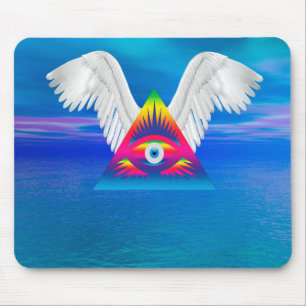 Third Eye with Wings Mouse Mat