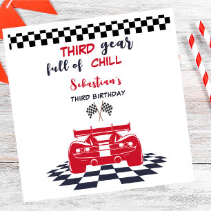 Third gear full of chill third kids birthday napkin
