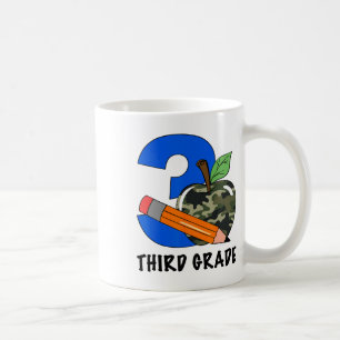 Third Grade 3rd Grade Camo Apple Kids Boys Coffee Mug