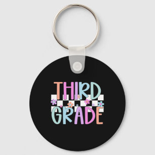 Third Grade Back To School 3rd Grade Floral Teache Key Ring