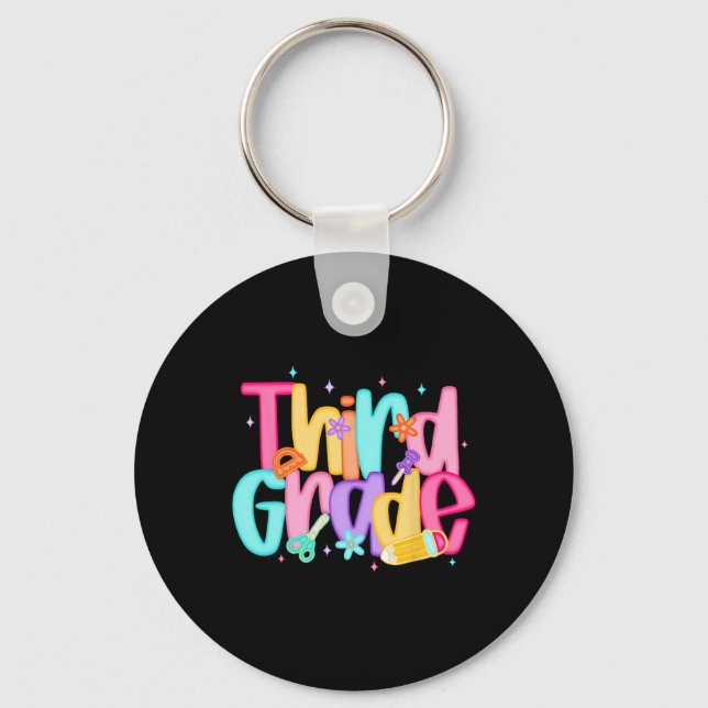 Third Grade Back To School 3rd Grade Squad Teacher Key Ring (Front)