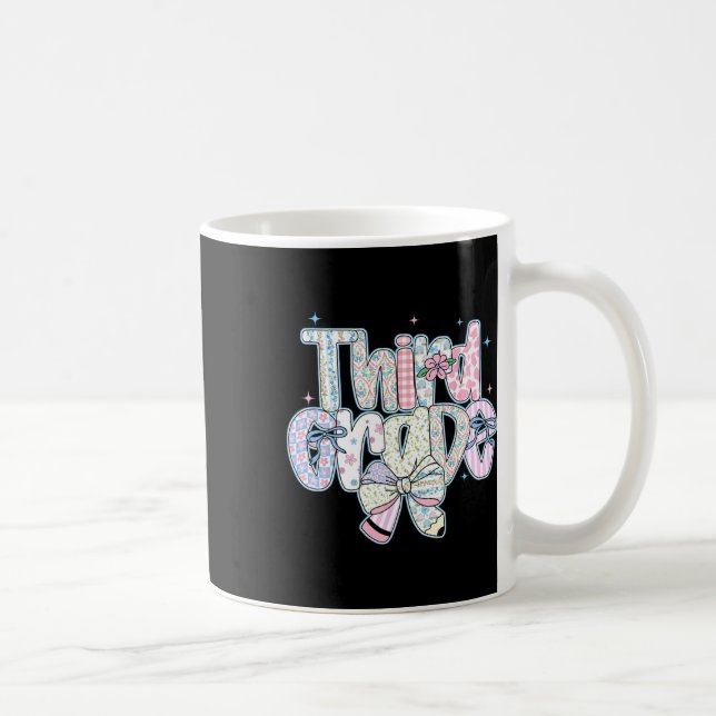 Third Grade Back To School Coquette Preppy Pencil  Coffee Mug (Right)