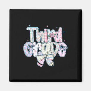 Third Grade Back To School Coquette Preppy Pencil Magnet