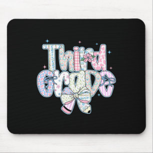 Third Grade Back To School Coquette Preppy Pencil Mouse Mat