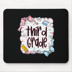Third Grade Back To School For Girls Pink Notebook Mouse Mat